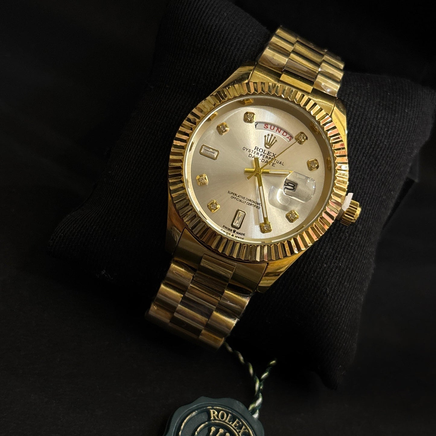 Ro-lex Gold White Dial Watch