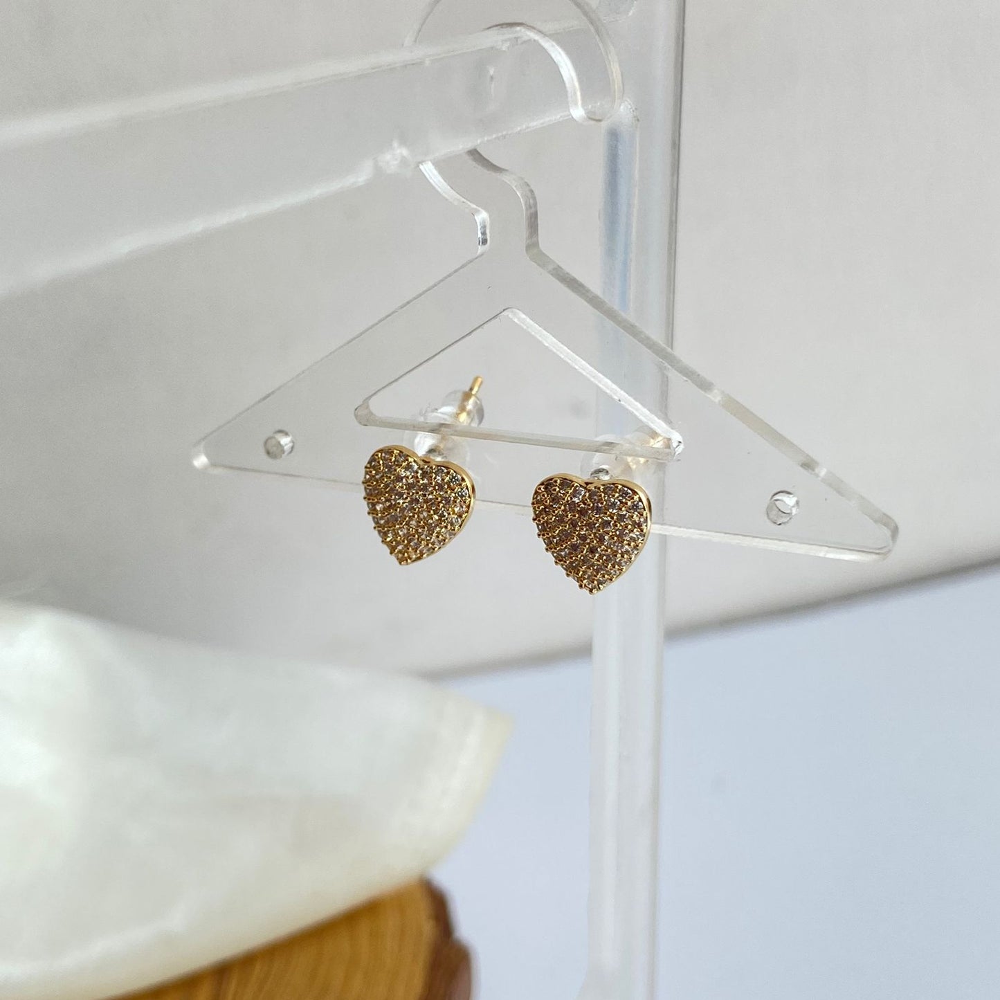 Studded Heart Stud Earrings