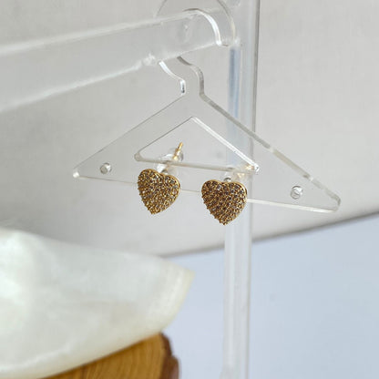 Studded Heart Stud Earrings