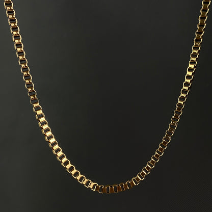 Box Gold-Plated Men's Chain 3mm