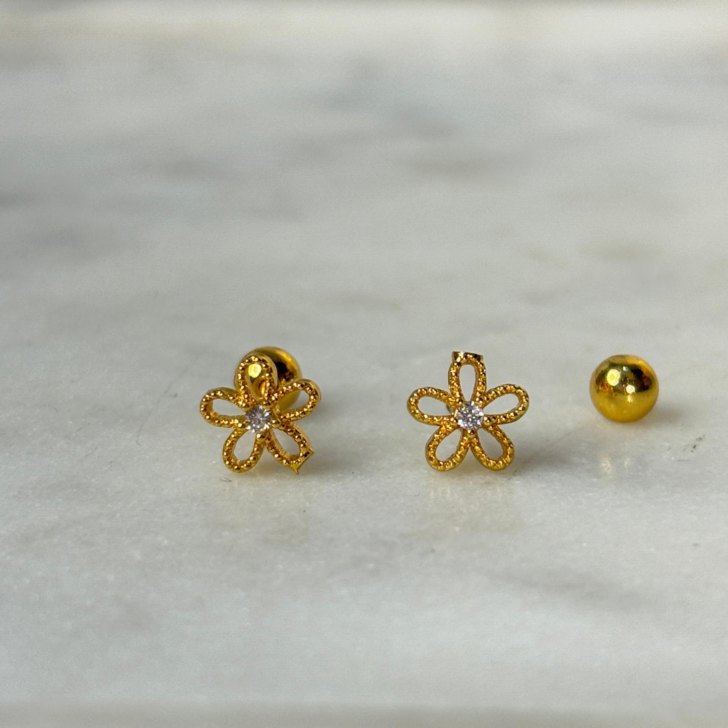 Floral Flatback Earrings