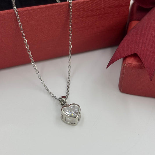 Dainty Heartie Necklace ( Silver)