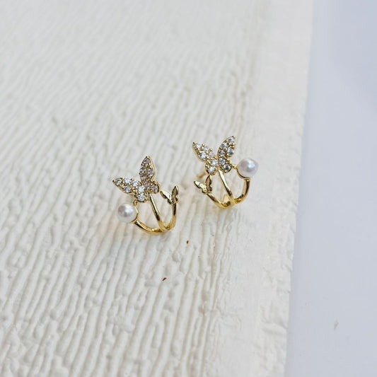 Butterfly Pearl Studs