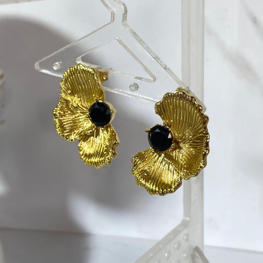 Black Daffodil Earrings