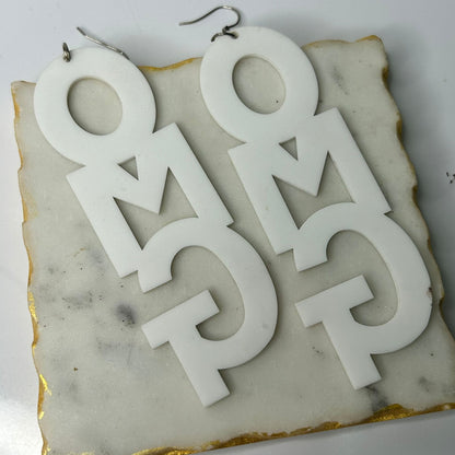 OMG Earrings (White)