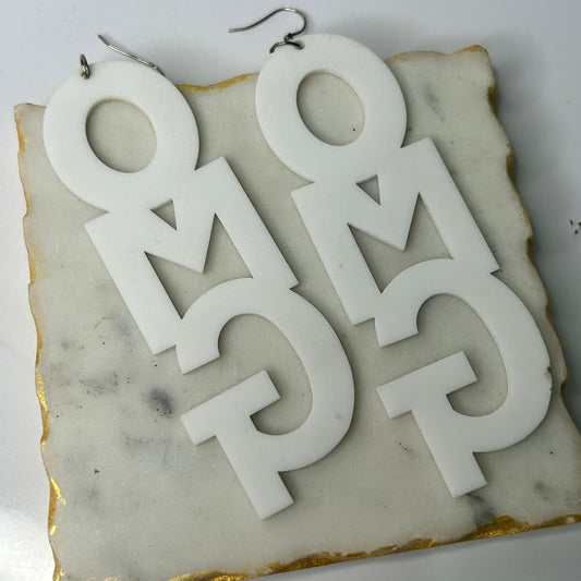 OMG Earrings (White)