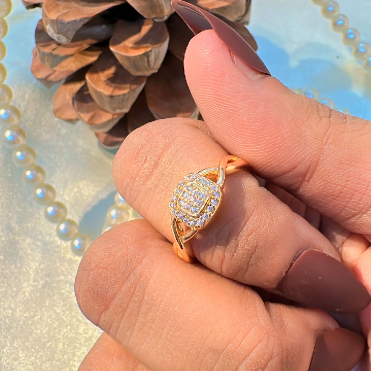 anti tarnish rose gold ring wave ring adjustable anti tarnish jewelry korean ring daily wear ring minimal ring round statement gold plated daily wear rings 18k gold plated celebrity rings golden rings golden chunky ring band ring diamond ring lavender jewels lavender jewelry lavender official