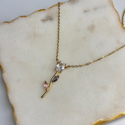 Tulip Cinderella Necklace (lavender-white)