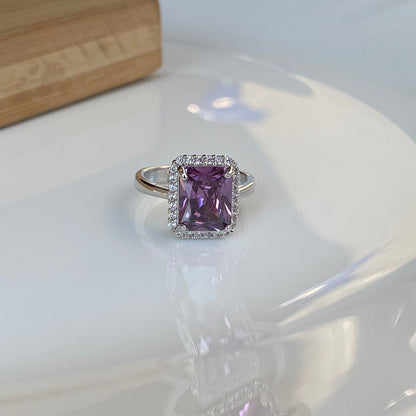 Studded Lavender Solitaire Ring