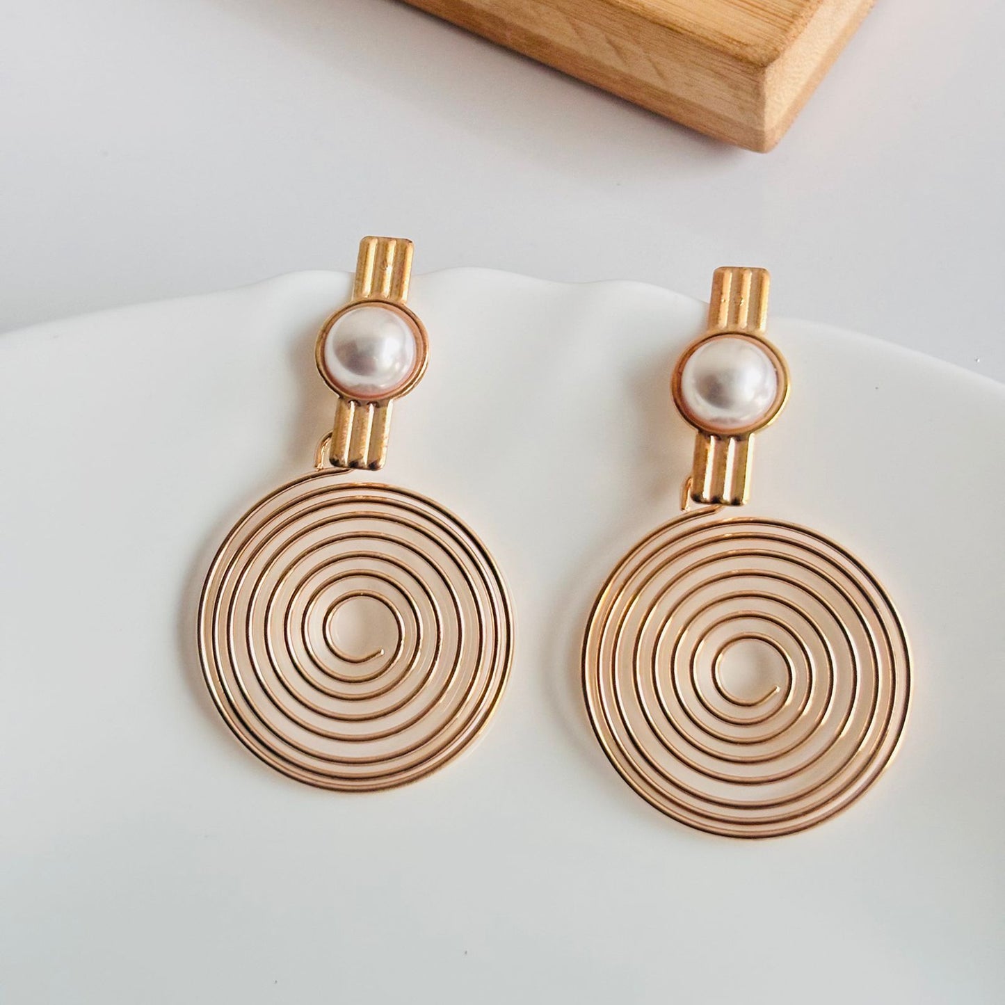 Spiral Pearl Earrings