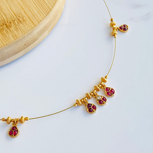 Kamya Ruby Invisible Chain Set