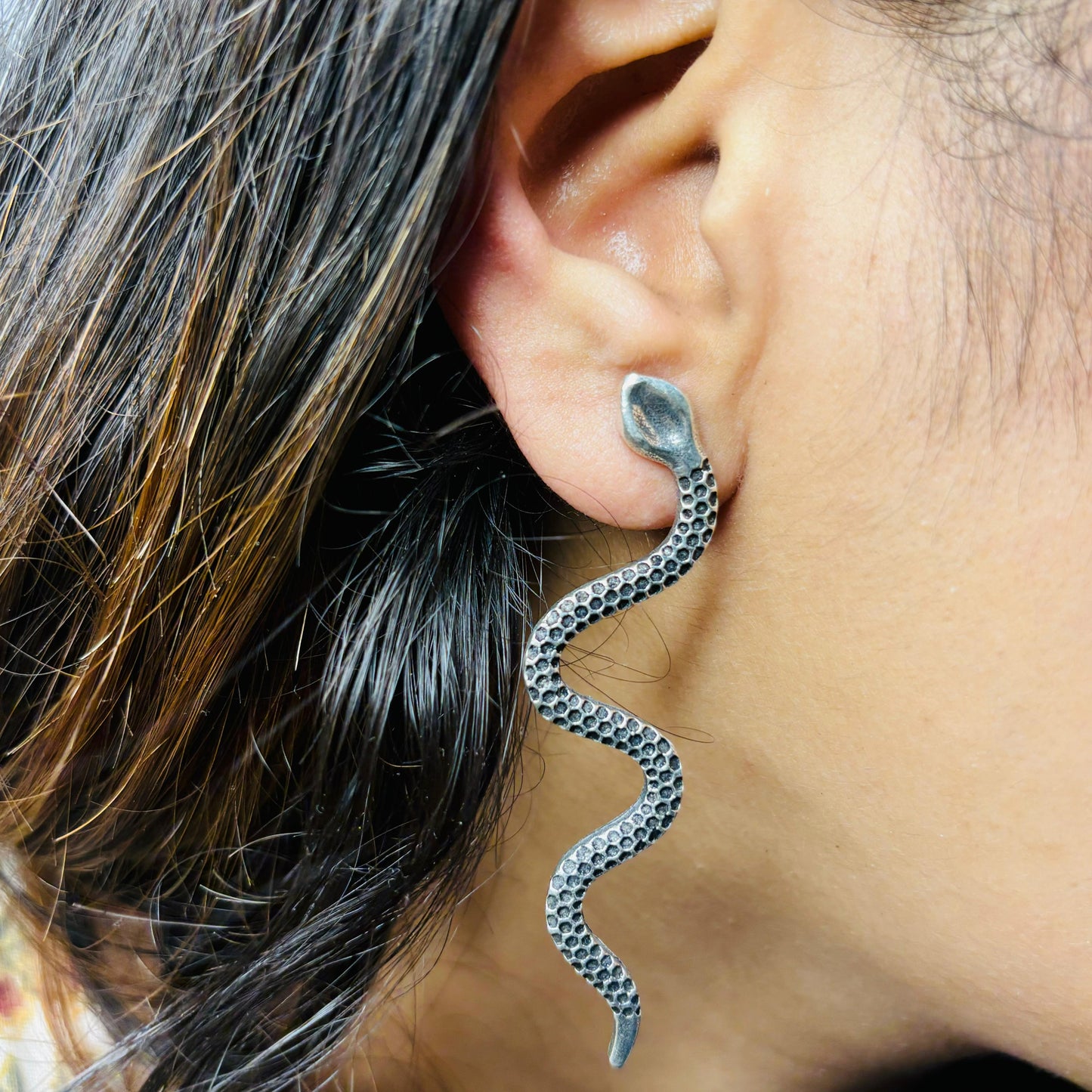 Boho Snake Earrings( Silver)