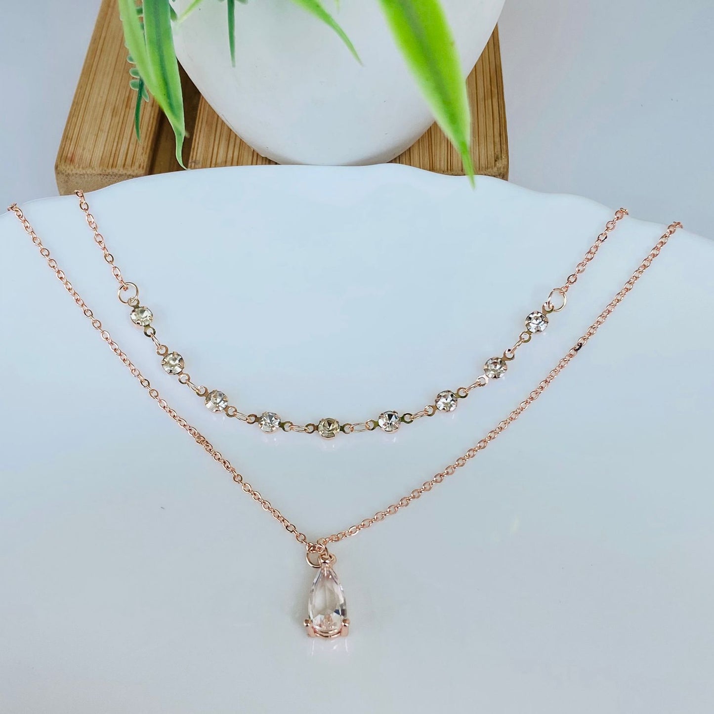 Drop Pearl Layered Necklace