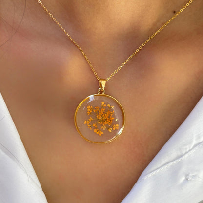 Butterfly weed Resin Necklace