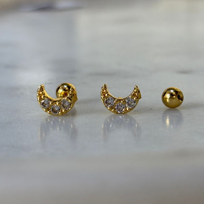 Moon Flatback Earrings