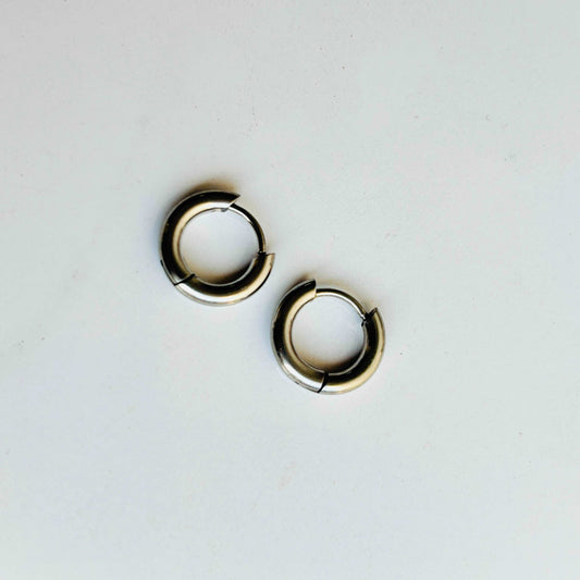 Mini Round Silver Hoops