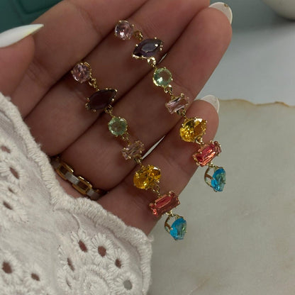 Crystal Bejewelled Earrings(Multi colour)
