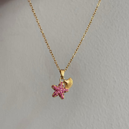 Pink Star Shell Necklace