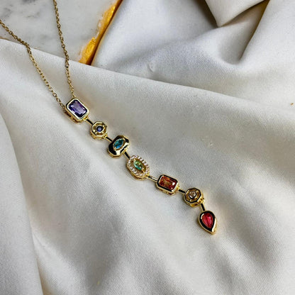 Bejewelled Necklace 02 (Gold -Multi Color)