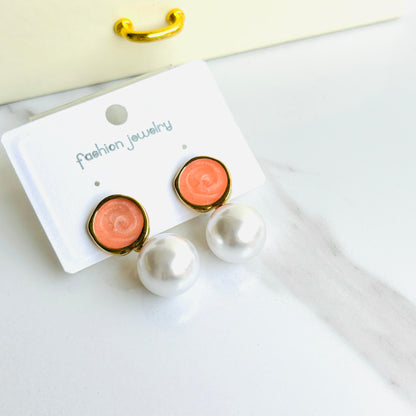 Resin Pearl Statement Earrings