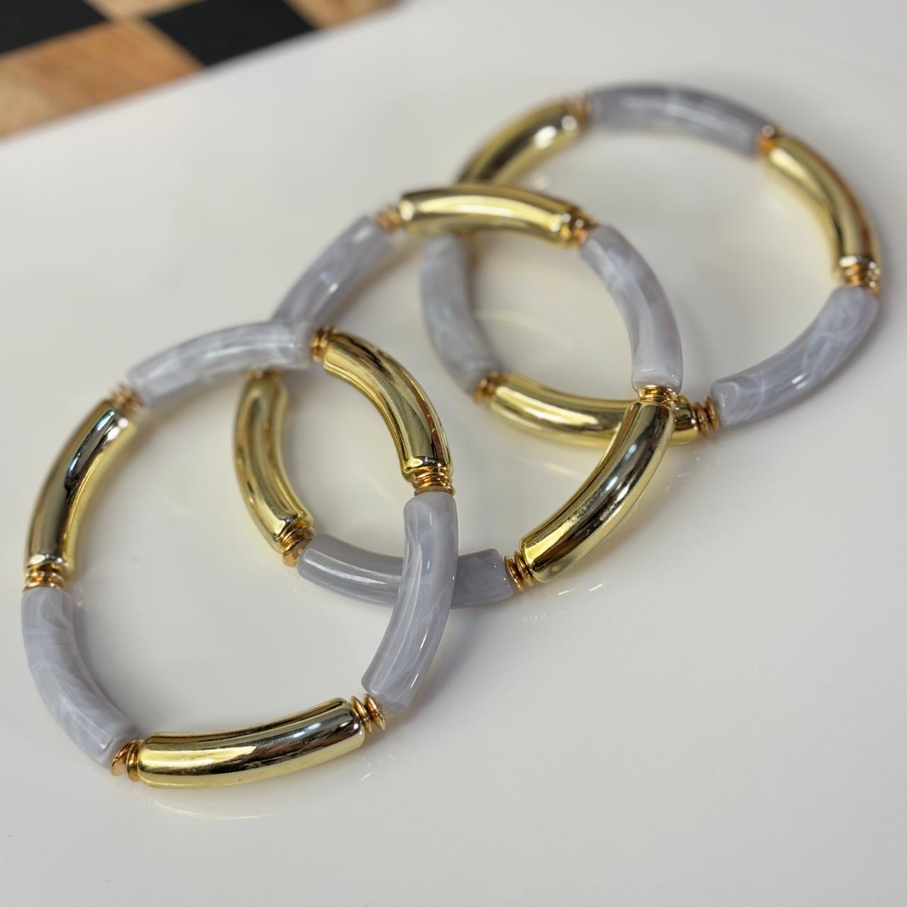 Charcoal Bamboo Stretchable Bracelets (Stack of 3)