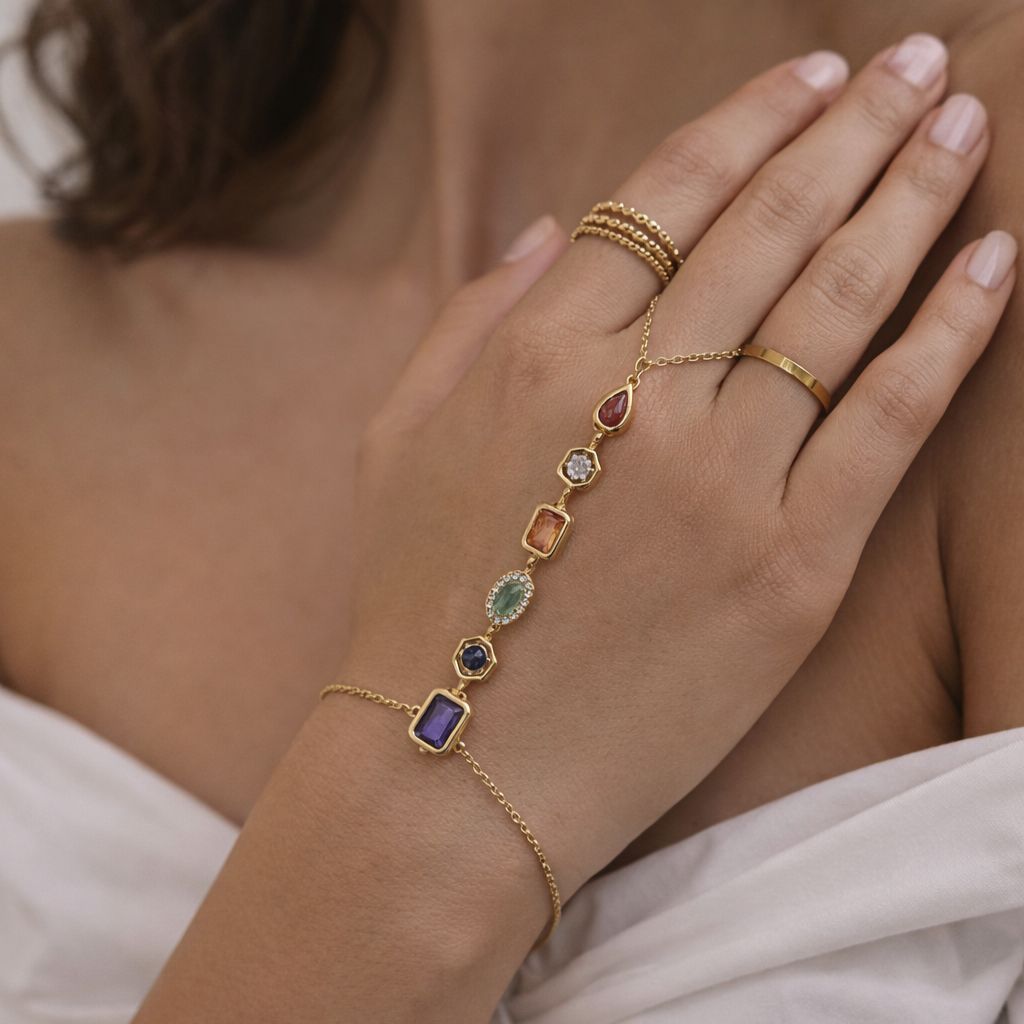Gemline Bejewelled Hand Chain