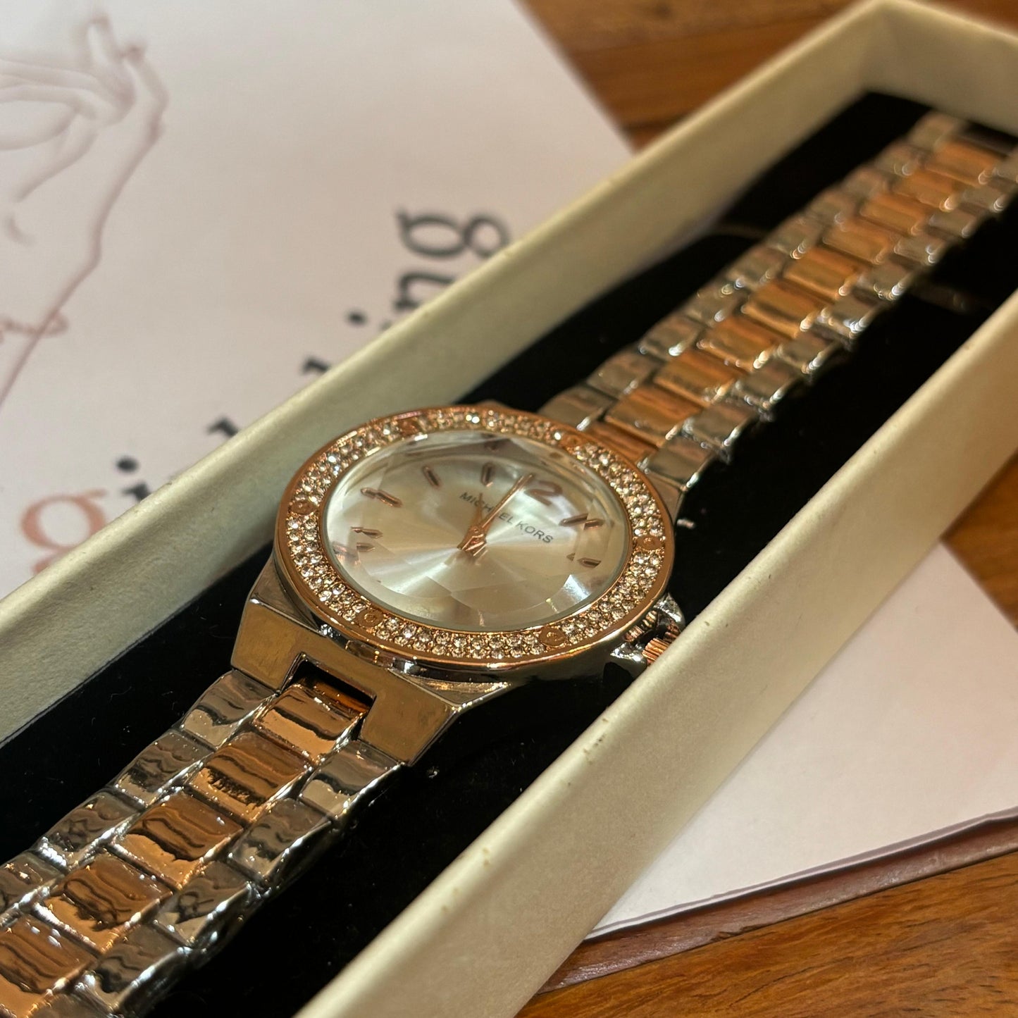 MK Premium Dual Tone D-Cut Watch