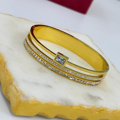 White Linear Luxe Bracelet  (Small Size-2.2-2.4)