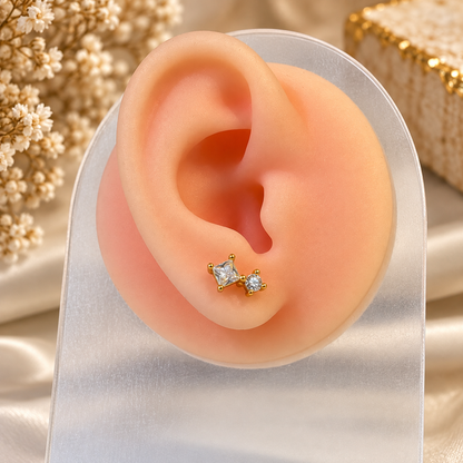 Quadra White Flatback Studs