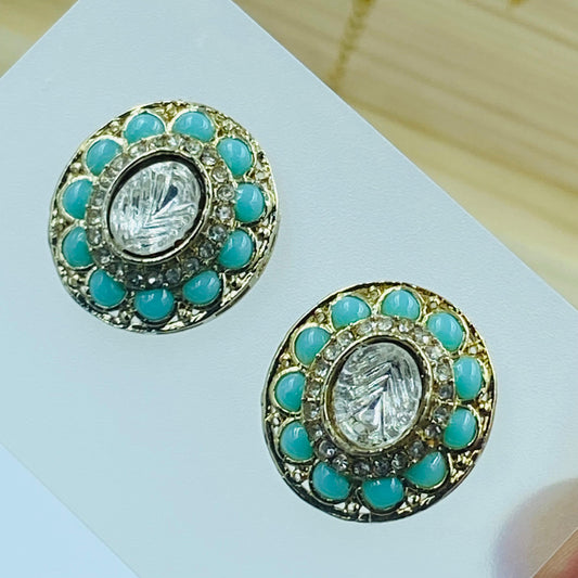 Anaya Moisanite Stud Earrings (Blue)