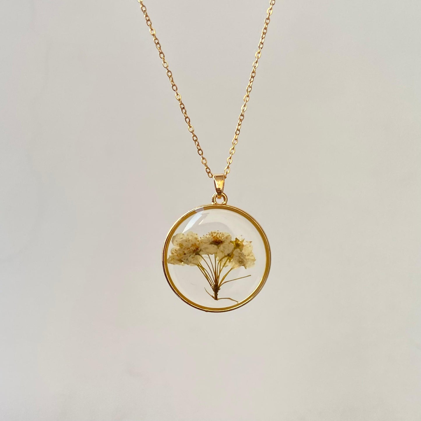 White Floret Resin Necklace