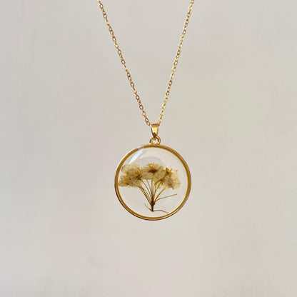 White Floret Resin Necklace