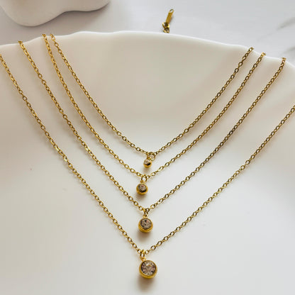 Four Layered Solitaire Necklace