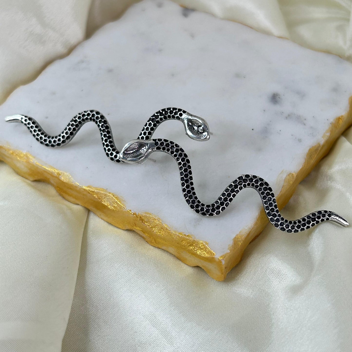 Boho Snake Earrings( Silver)