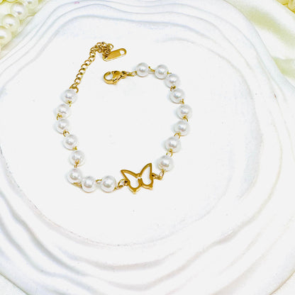 Butterfly Pearl Bracelet