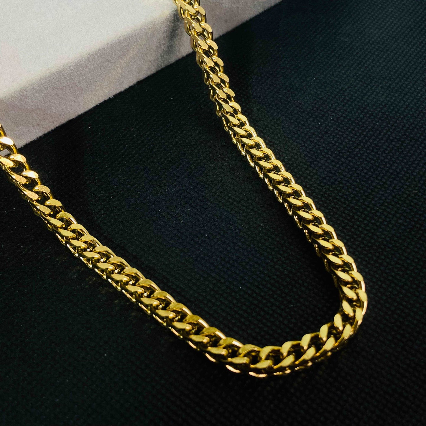 3D Boxxy 18K Gold Plated Chain