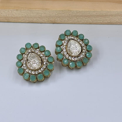 Noor Moisanite Stud Earrings ( Mint)