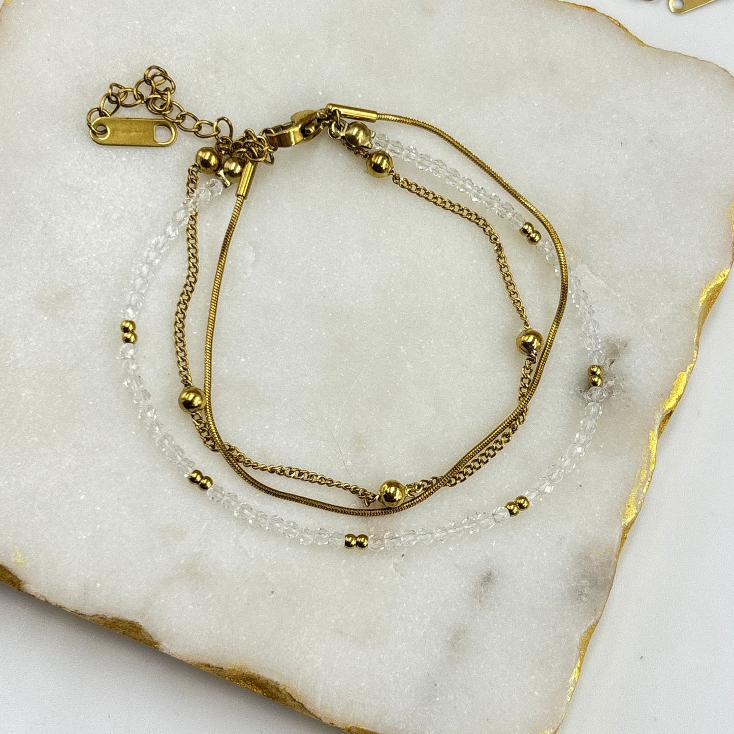 Crystal Layered Chain Bracelet
