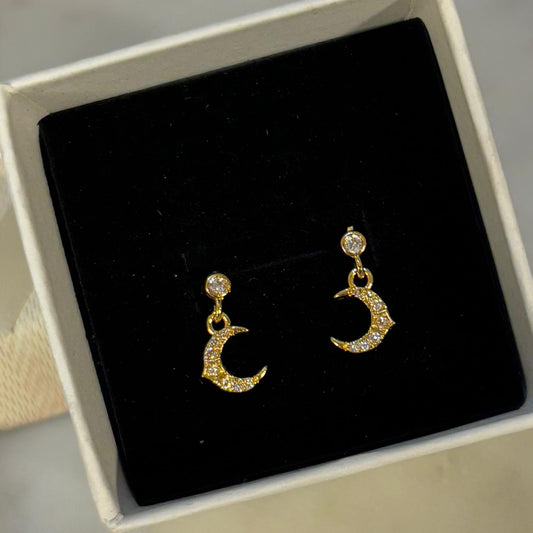 Moon Charm Flatback Earrings