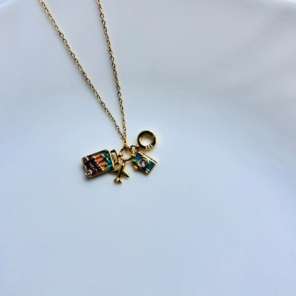 Travel Freak Multi Charm 18K Necklace