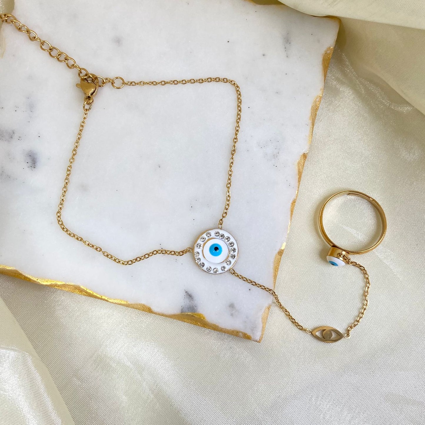 Evil Eye Dainty Hand Chain