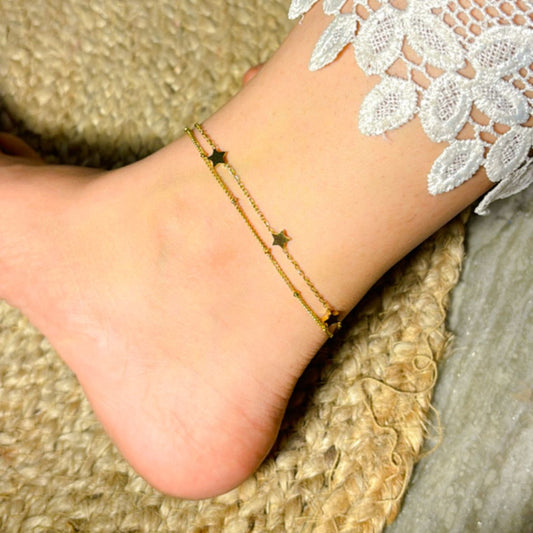 Starry Layered Anklets