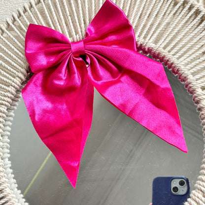 Satin Luxe Tail Bow Clips