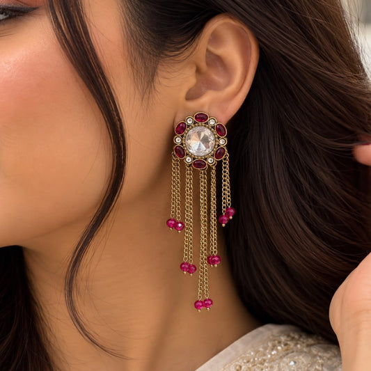 Rajsi Tassle Earrings ( Red )