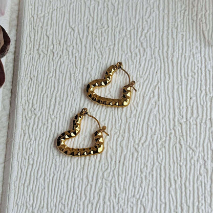 Diamond Heart Hoops