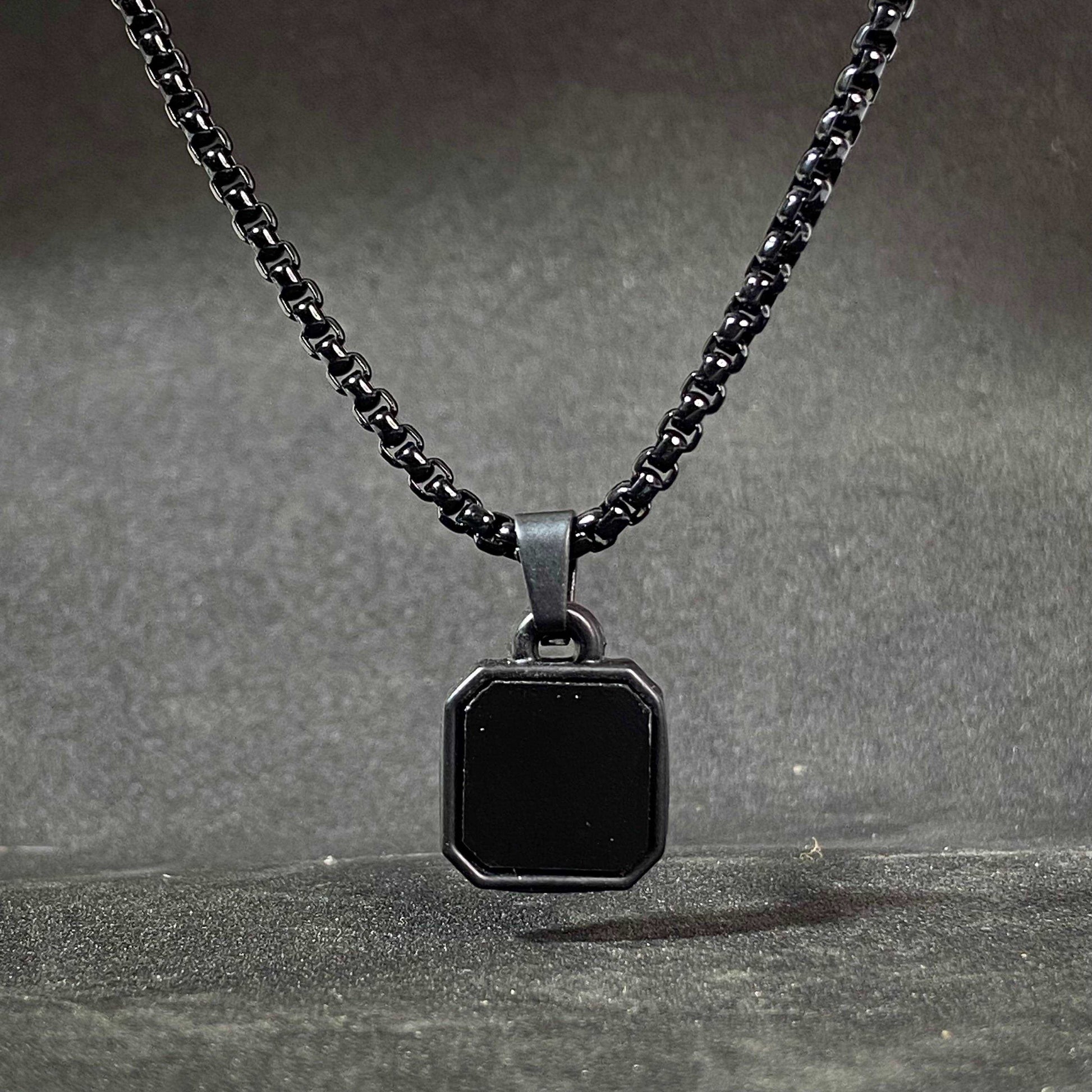 Caliber Black Square Pendant Chain