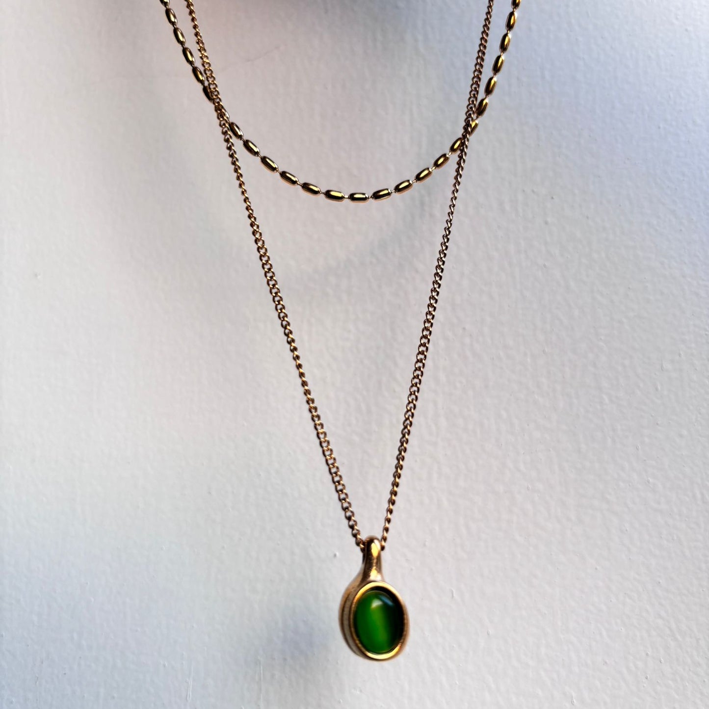 Aurora Emerald Layered Necklace