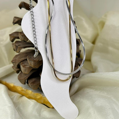 SilverGold Chain Anklet