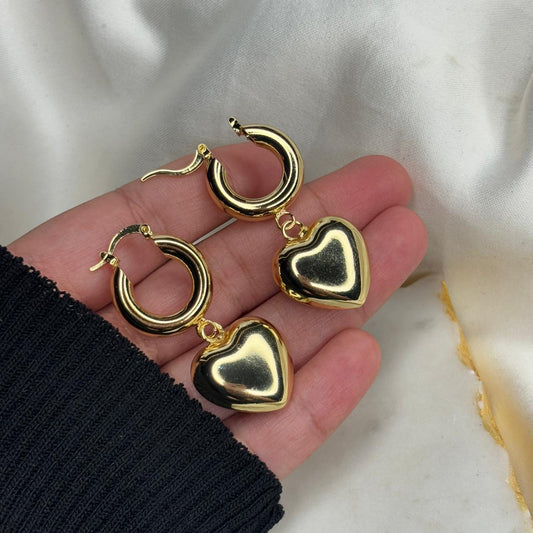 Heart Chunky Hoops