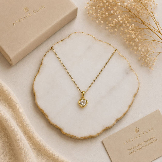 Dainty Heartie Necklace ( Gold )